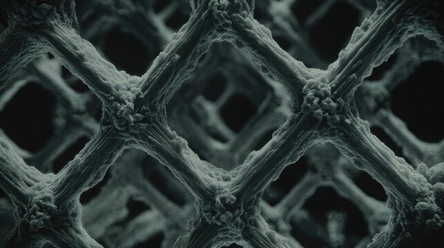 Microscopic fibrous lattice structure creating an abstract network