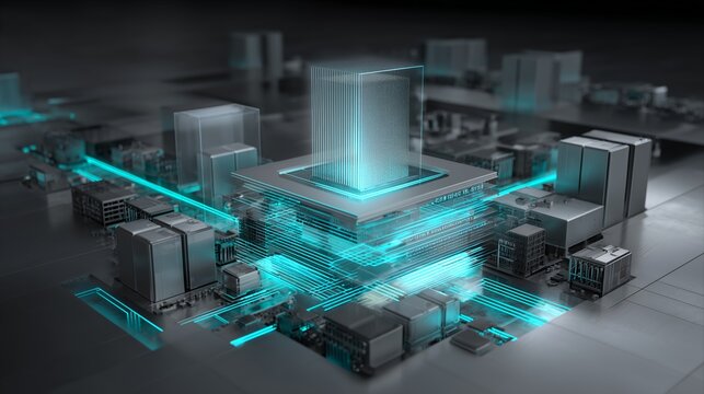 AI Computing Infrastructure with Neural Data Processing Architecture, Machine Learning Server Platform and Digital Data Flow System in Futuristic Technology Environment for Enterprise AI Solutions