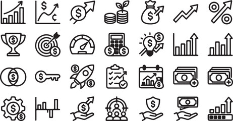 Fototapeta premium Business and Finance Icon Set