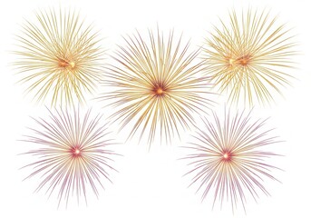 Obraz premium Radial line patterns with central color variations in abstract art isolated on white background