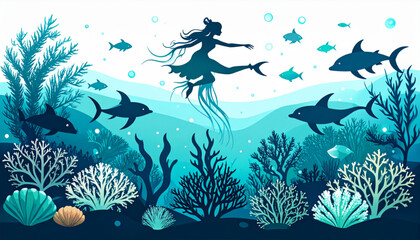 Obraz premium Underwater Coral Reef Ballet