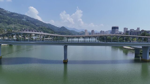 Pedestrian Bridge over Xindian River in New Taipei City