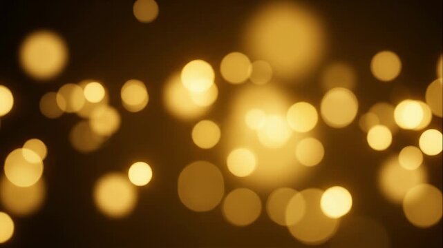 Loop Video Golden Yellow Bokeh Lights Abstract Background