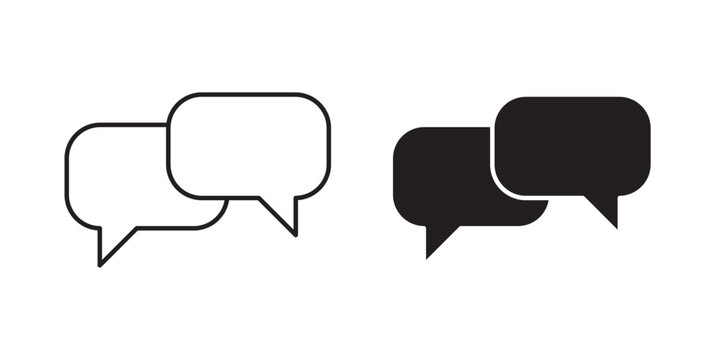 Conversation Icon Speech Bubble Messaging Icon Pack Modern Chat Conversation Vector Icons Message Bubble Communication Symbol Set Social Media Chat Outline Icons Minimal Messaging Bubble Vector Collec