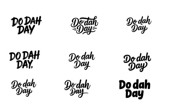 A versatile collection of Do Dah Day typography designs featuring creative hand-drawn lettering and brush script calligraphy elements ideal for festival branding and event posters.