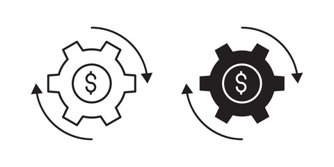 Obraz premium Cost optimization icon Finance Automation Gear Vector Icons Money Processing Technology Symbol Set Automated Payment System Icons 