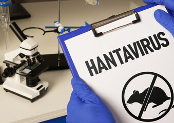 Obraz premium Hantavirus disease, rodent borne viral infection, public health risk, epidemiology, virus transmission through contaminated environments, respiratory illness, medical research and outbreak awareness