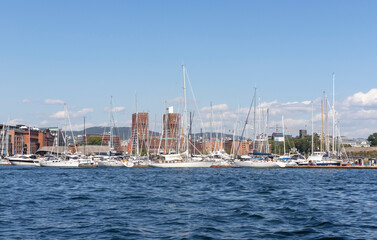 Obraz premium These are piers of harbor near Oslo City Hall in Oslo, Norway