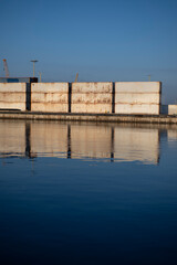 Fototapeta premium Rows of shipping containers at the Honolulu Pier 38 harbor terminal