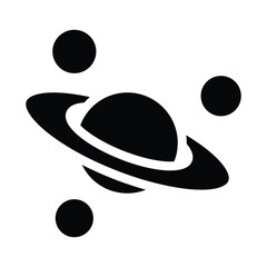saturn solid icon vector design good for web or mobile app © taufiq