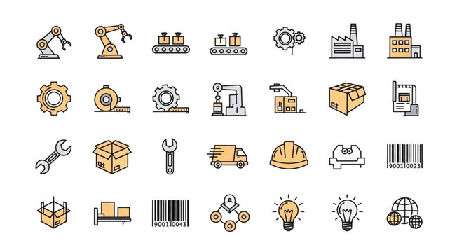 Industrial icons and symbols collection.