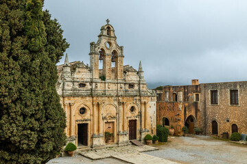 Fototapeta premium Famous Religious Landmark of Crete, Arkadi Monastery