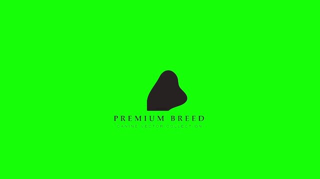 Minimalist black silhouette logo featuring an abstract animal head and PREMIUM BREED text set against a chroma key green background for versatile digital compositing
