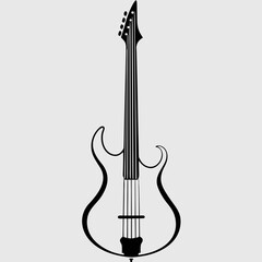 Fototapeta premium electric guitar icon silhouette illustration for music and performance design