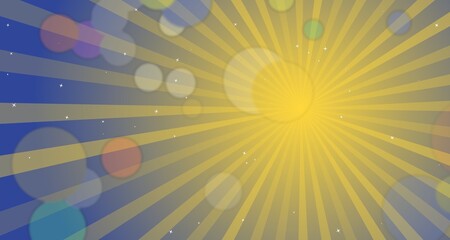 Vibrant sunburst with lens flare on dark background © Mihai Zaharia