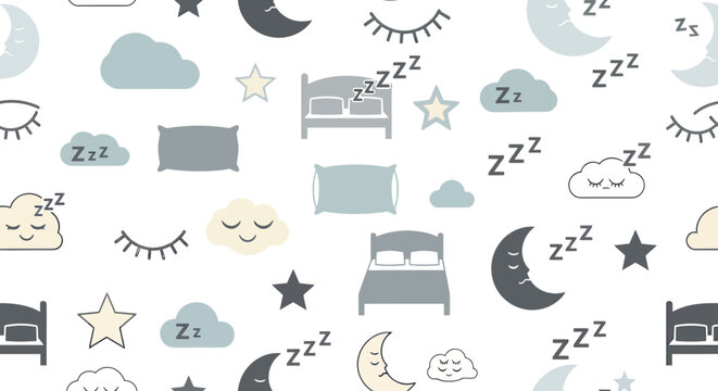 Sleep icons on white background.