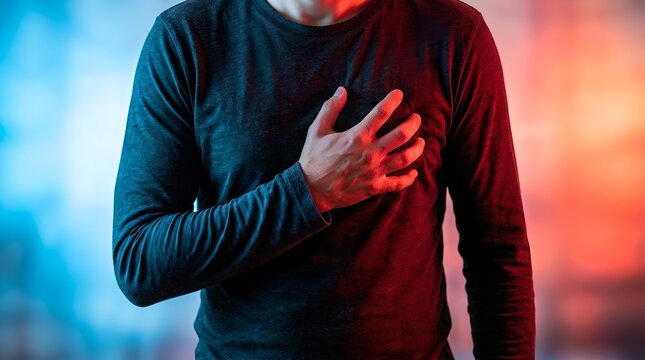 Man clutching his chest in pain