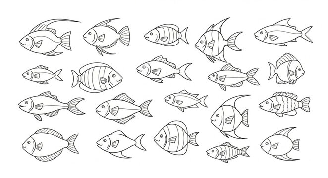 School of fish swimming together.