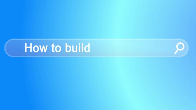 Search query "How to build good habits" typing animation in minimal search bar interface