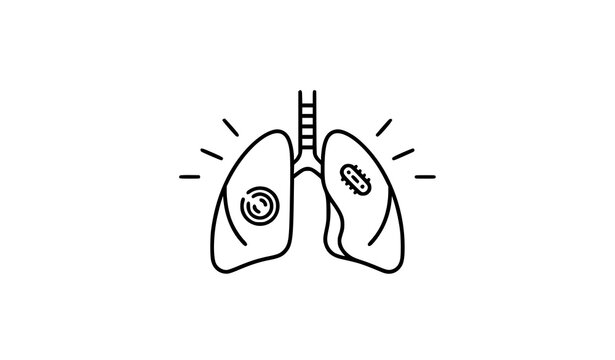 Pulmonary tuberculosis medical outline icon vector