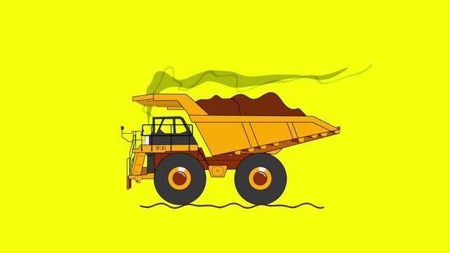Tractor with trailer, animation, motion graphic