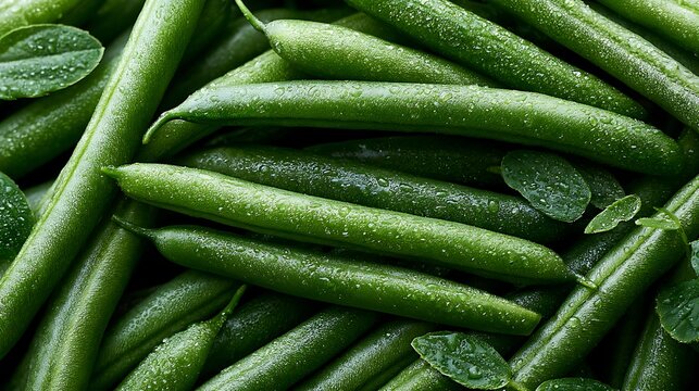 Fresh raw green beans background