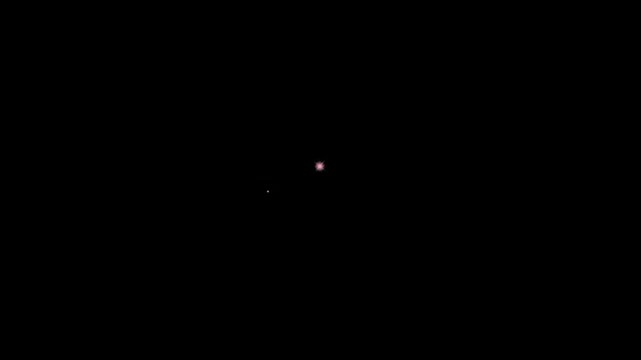 Magical pink star appearing and disappearing. Seamless loop animation on black background