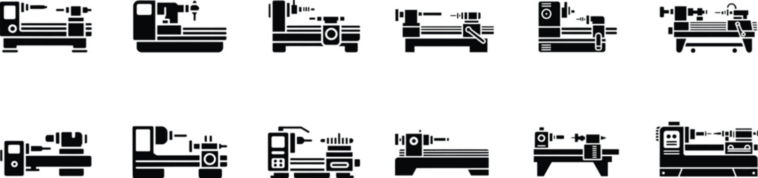 Variety of black silhouette icons depicting different types of trucks with truck icon vehicle icon transport icon lorry icon cargo truck transport shipping