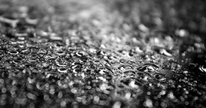 macro photography featuring water droplets, condensation, and moisture on various surfaces