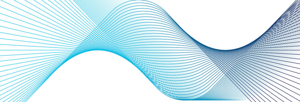 Wavy Blue Lines Background on transparent PNG, abstract blue wave background