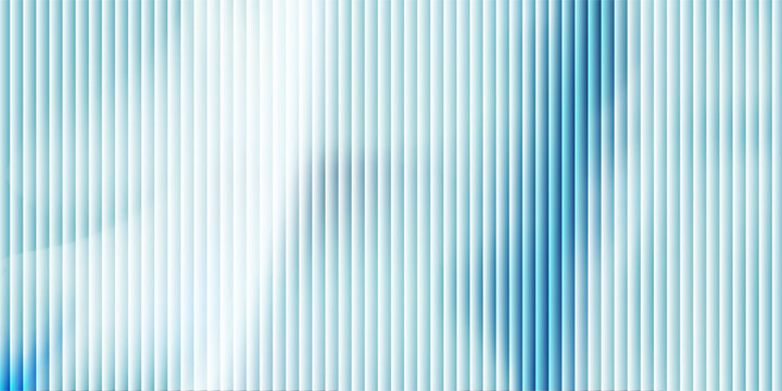 Abstract ribbed fluted blurred light blue gradient background web header website texture. Blue digital clean soft effect pattern. Glitch Texture. Glass blurred neon backdrop wallpaper