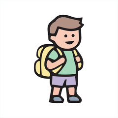 Fototapeta premium schoolboy vector icon