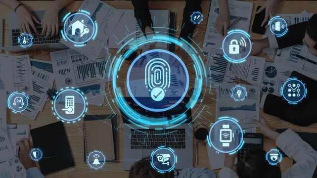 Home security icons show smart home, surveillance, and safety devices. Home security ensures monitoring, home security protection, and smart access. Funnel