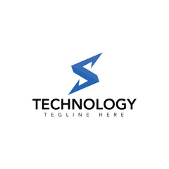 Obraz premium Modern abstract S latter logo design for tech brand