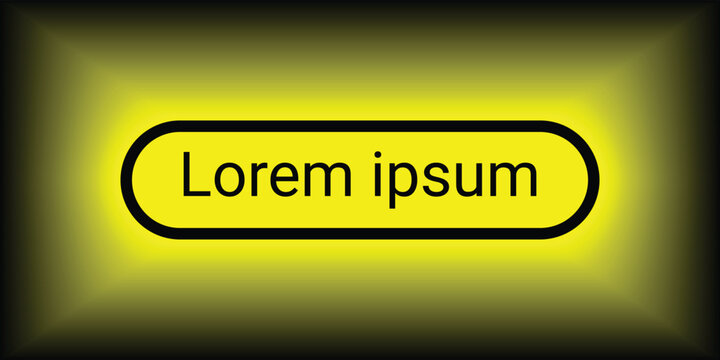 Abstract glowing yellow rounded rectangle with 'lorem ipsum' text abstract rectangle background gradient illustration creative minimalist