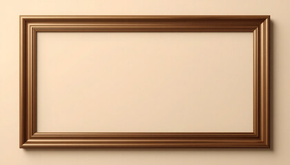 Fototapeta premium Picture frame with a classic wooden finish provides an elegant border for showcasing art or personal photographs on a home interior wall.