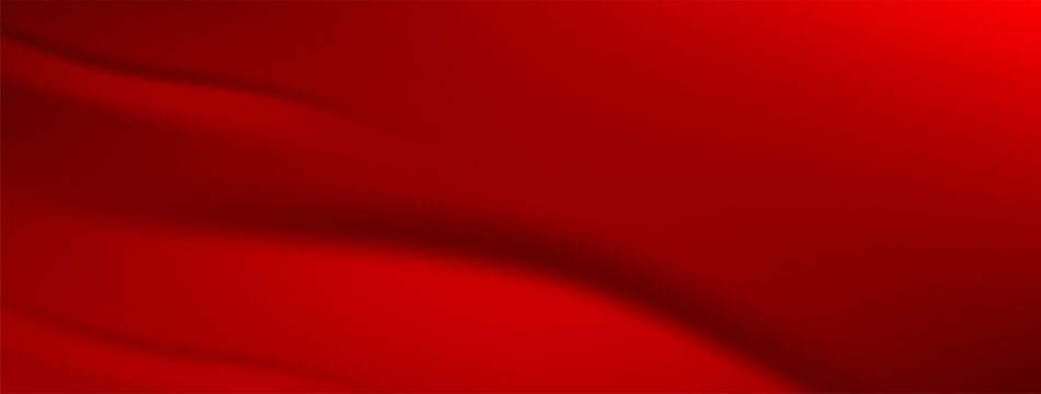 Red silk gradient background and chinese backdrop with dark design. Abstract velvet curtain with maroon soft shadow banner. Bordo royal material surface and vibrant ruby fabric for product display