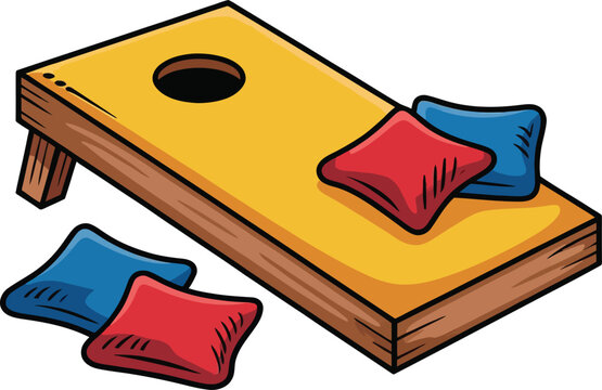 Cute cartoon a illustrator vector cornhole
