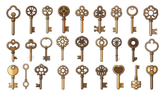 key icon set. pictogram isolated on white background. Vector illustration