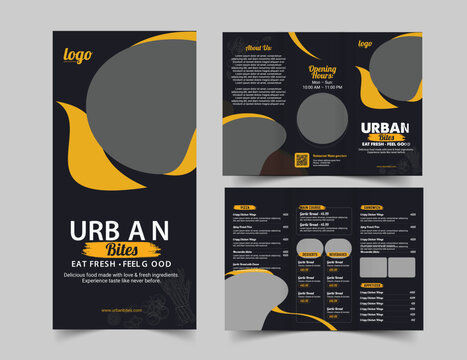 Restaurant menu design. Vector brochure template for cafe, coffee house, restaurant, bar. Food and drinks