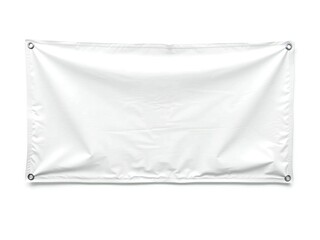 Naklejka premium Blank white banner with grommets