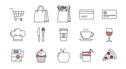Food and drink icons set. © Bear