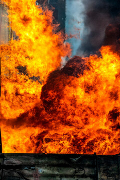 Explosive flames during fire training