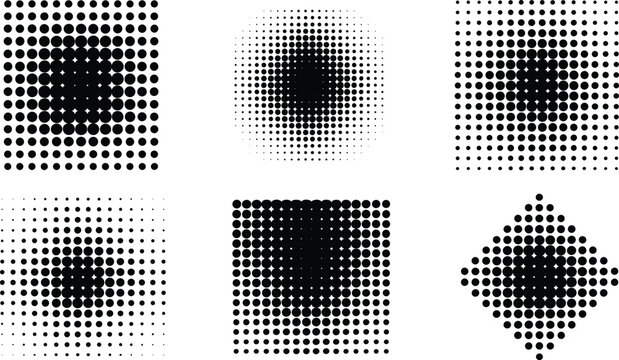 abstract geometric dot patterns in black and white minimalist seamless designs