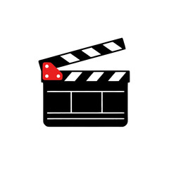 Fototapeta premium Film Clapper Board Icon Symbol.