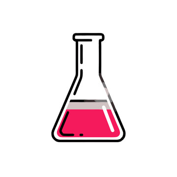 Laboratory Glassware Erlenmeyer Flask Equipment.