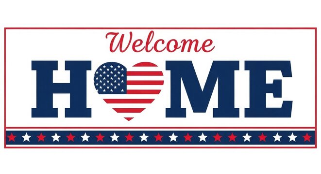 Patriotic welcome home sign independence day decor