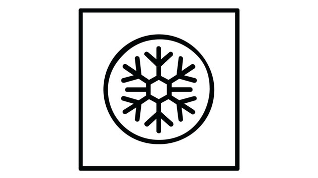 Cold Storage Vector Icon Illustration: Minimalist Vault Door with a Snowflake Symbol, Representing Secure Offline Cryptocurrency Wallets and Digital Asset Protection in a Clean Line Art Style.