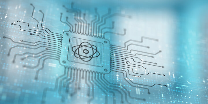 Quantum Computing Revolutionizing Processing Illustrated on a Processor.