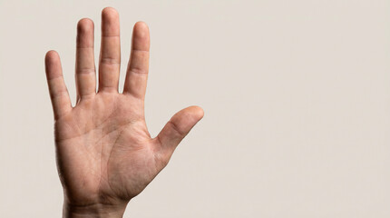 Naklejka premium Open Hand Gesture for International Day of Non-Violence, Zero Discrimination Day and Stop Violence Against Women, Concept of Rejection, Prohibition and Human Rights Protection
